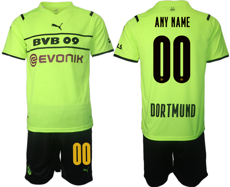 Men 2021-2022 Club Borussia Dortmund Cup green customized Soccer Jersey